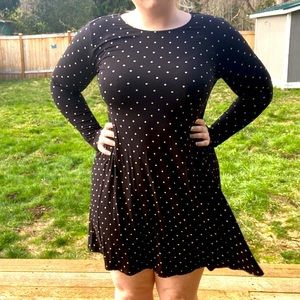 Super Soft Stretchy Polka Dot Longsleeve Dress